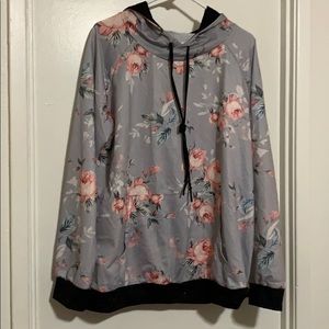 Grey & Pink Hoodie 1X